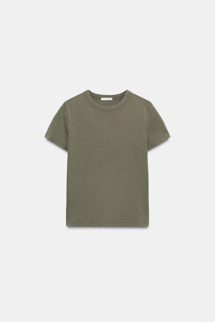 Basic Crack T-shirts : Khaki