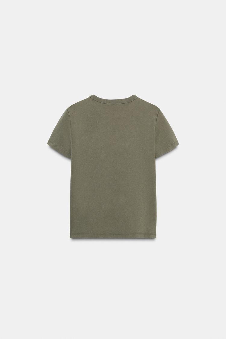 Basic Crack T-shirts : Khaki