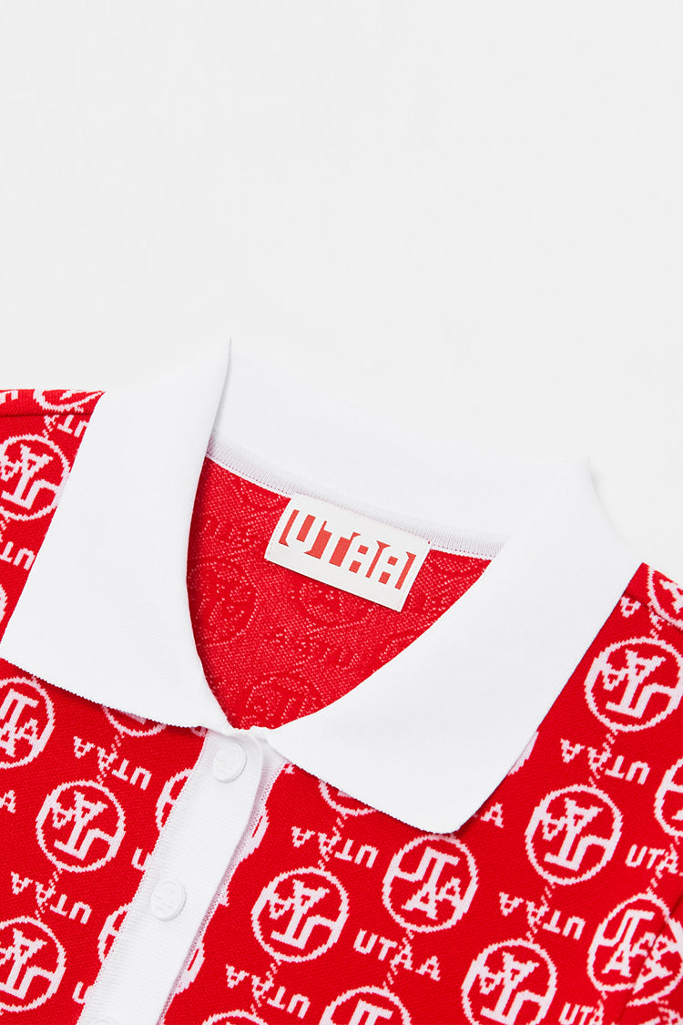 UTAA Link Chain Symbol Color PK Knit : Women’s Red