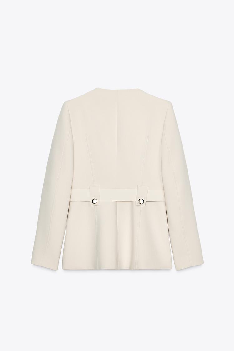 Belted Round Blazer Jacket