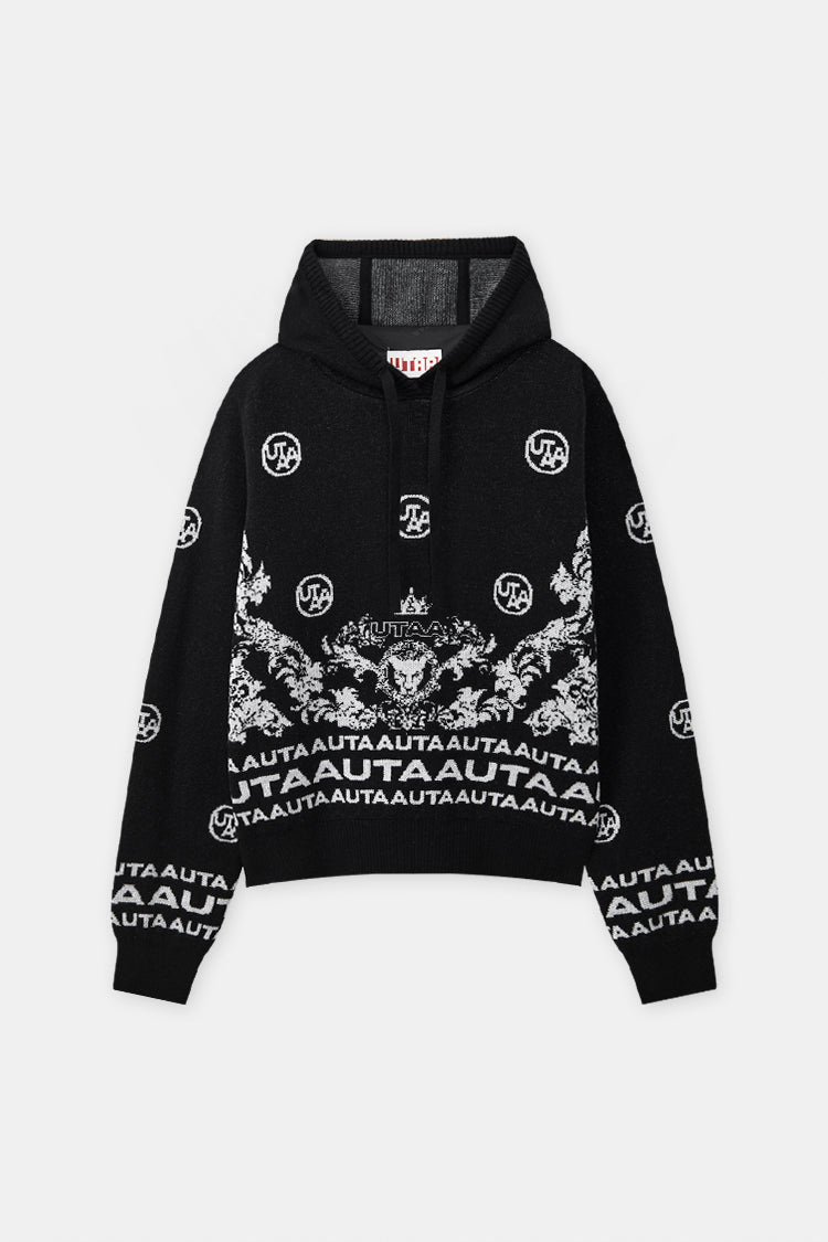 UTAA Dusk Blanc Baroque Knit Hoodie : Women's Black