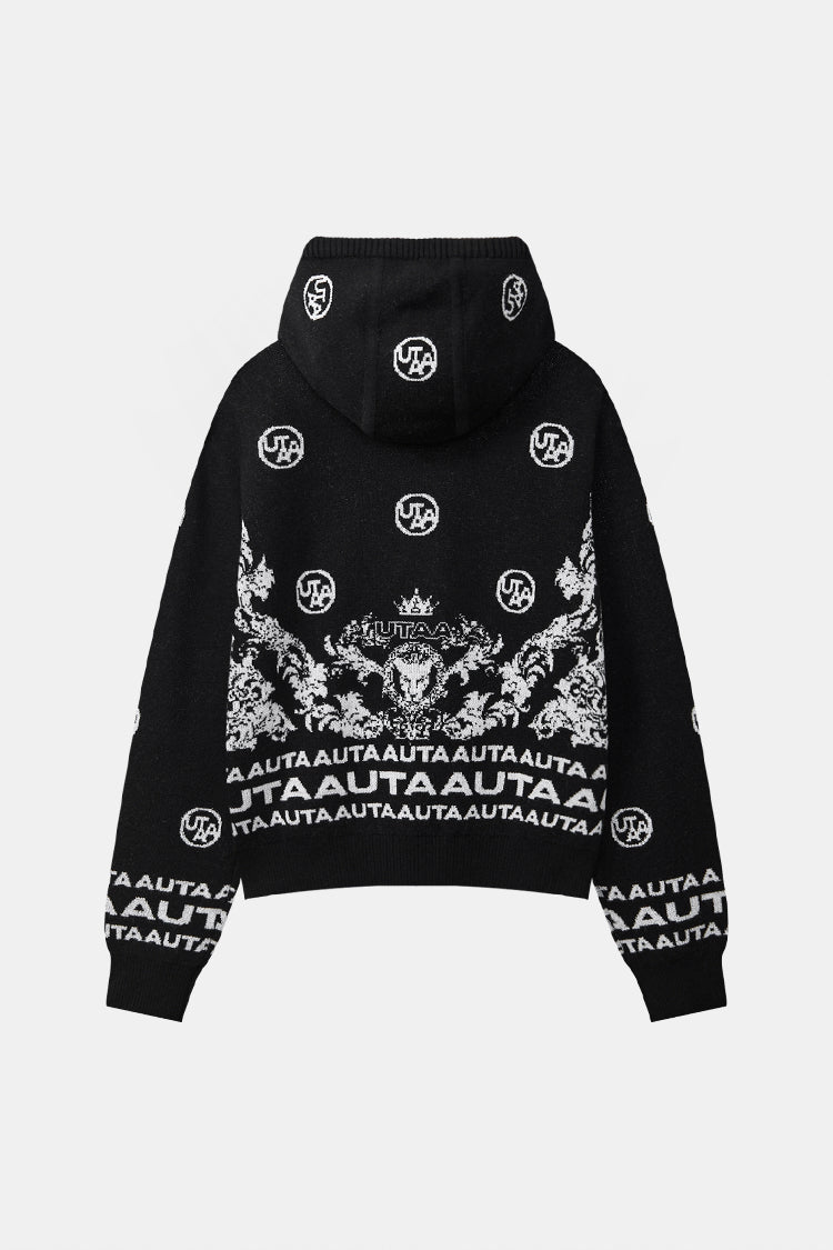 UTAA Dusk Blanc Baroque Knit Hoodie : Women's Black