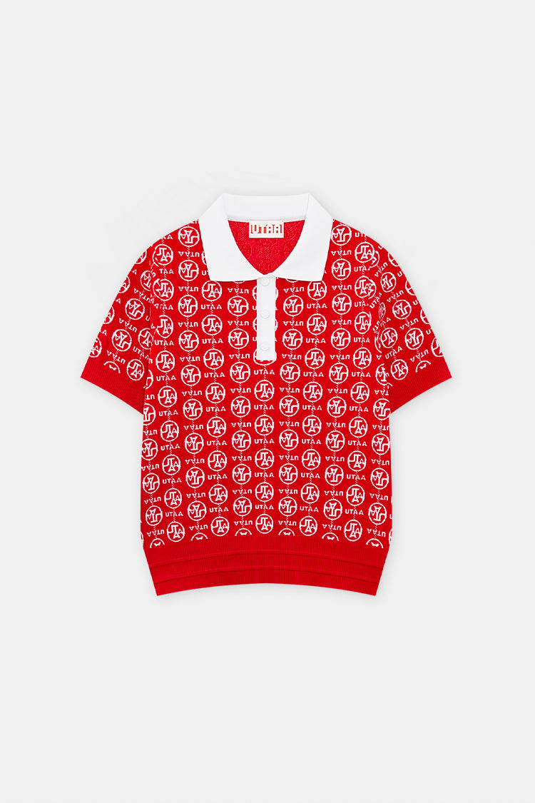 UTAA Link Chain Symbol Color PK Knit : Women’s Red