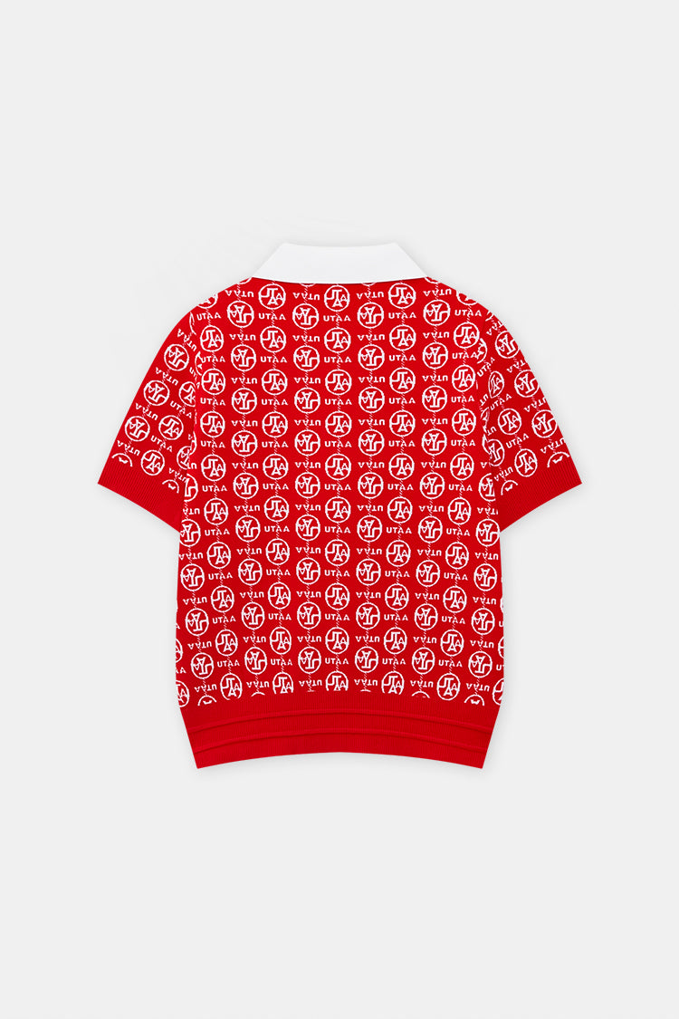UTAA Link Chain Symbol Color PK Knit : Women’s Red