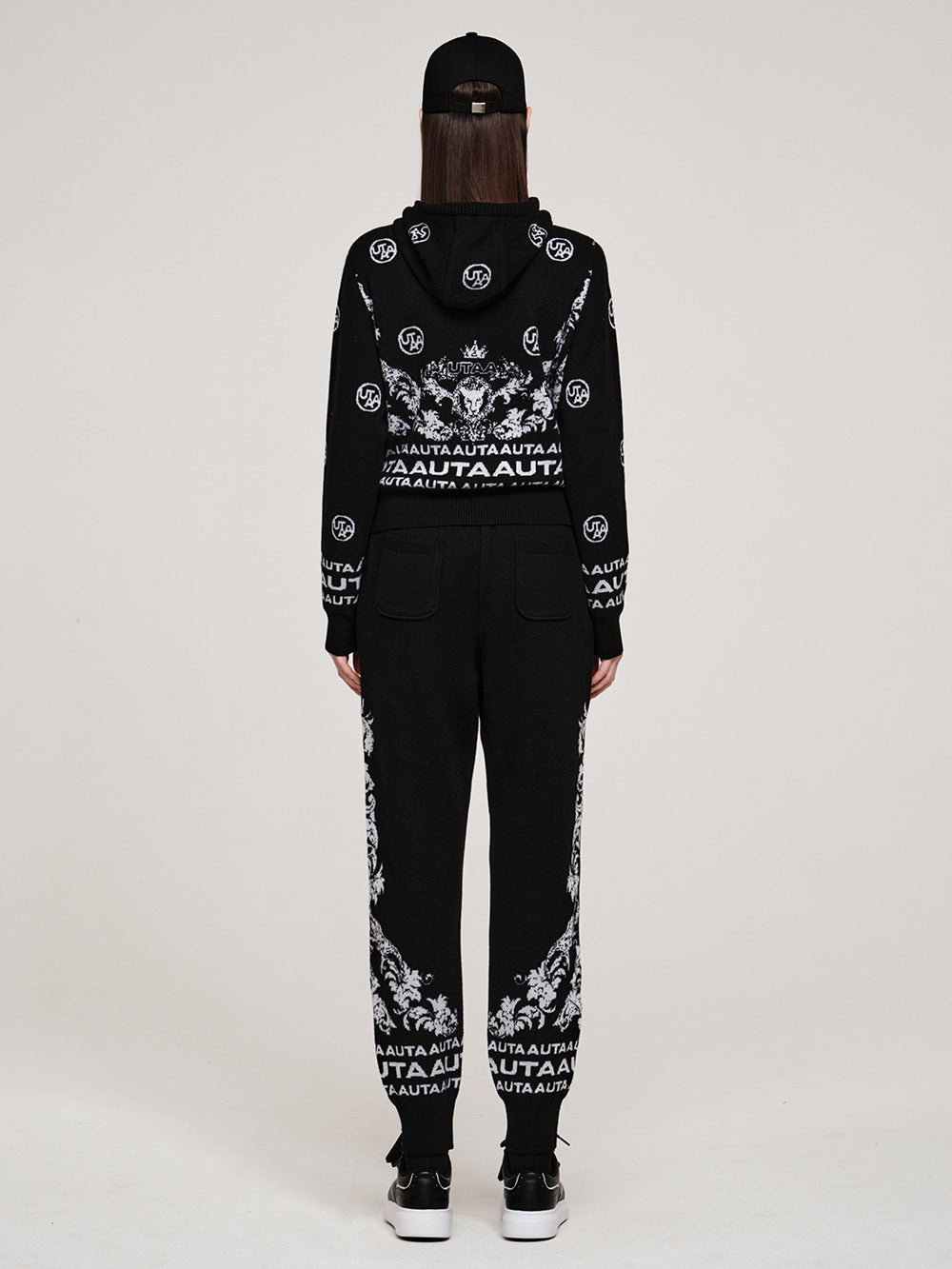 UTAA Dusk Blanc Baroque Knit Hoodie : Women's Black